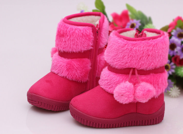 Thumbnail: New Girls Snow Boots Winter Comfortable Thick Warm Kids Boots Lobbing Ball Thick
