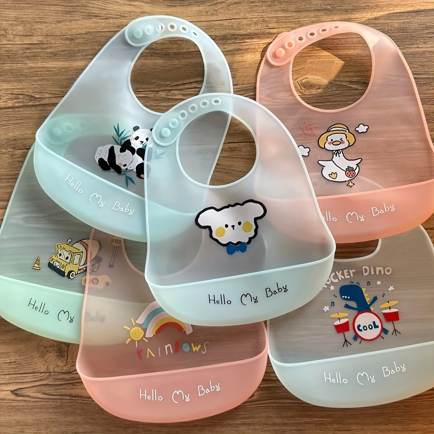 Waterproof Baby Bibs Baby Stuff Cute Cartoon Animal Printed Kids Bib Girl Boy Ad