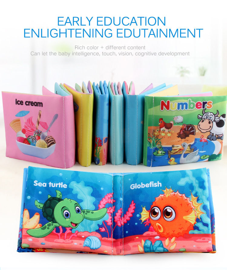 Thumbnail: Baby Cloth Books Enlightenment Early Educational Toys Kids Fruits Animal Numbers