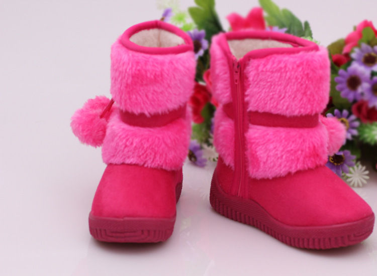 Thumbnail: New Girls Snow Boots Winter Comfortable Thick Warm Kids Boots Lobbing Ball Thick