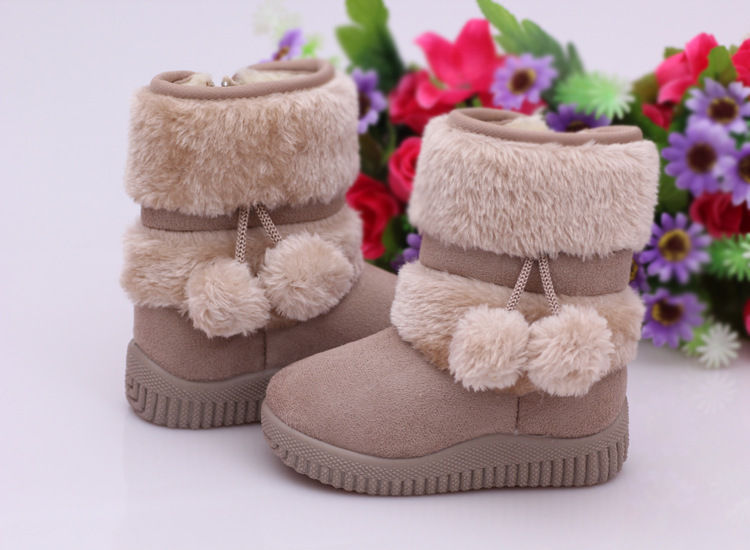 Thumbnail: New Girls Snow Boots Winter Comfortable Thick Warm Kids Boots Lobbing Ball Thick