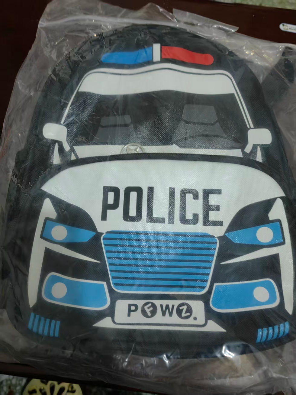 Thumbnail: Children Fashion Small Police Car Schoolbag Boys Girls Trend Backpack Kindergart
