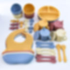 Thumbnail: BPA Free Silicone Baby Feeding Set Sucker Bowl Dinning Plate Straw Cup Spoon For