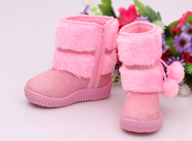 Thumbnail: New Girls Snow Boots Winter Comfortable Thick Warm Kids Boots Lobbing Ball Thick