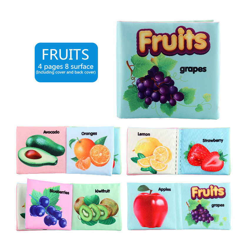Thumbnail: Baby Cloth Books Enlightenment Early Educational Toys Kids Fruits Animal Numbers