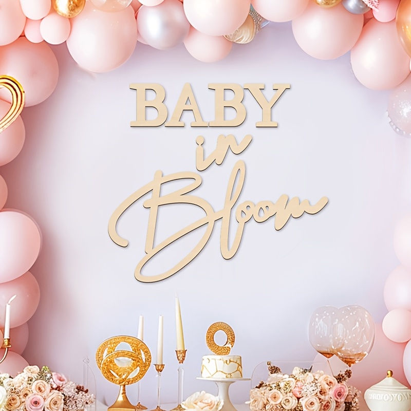 Thumbnail: Baby in Bloom Wooden Sign Gender Reveal Party Decor Pregnancy Celebration Gift N
