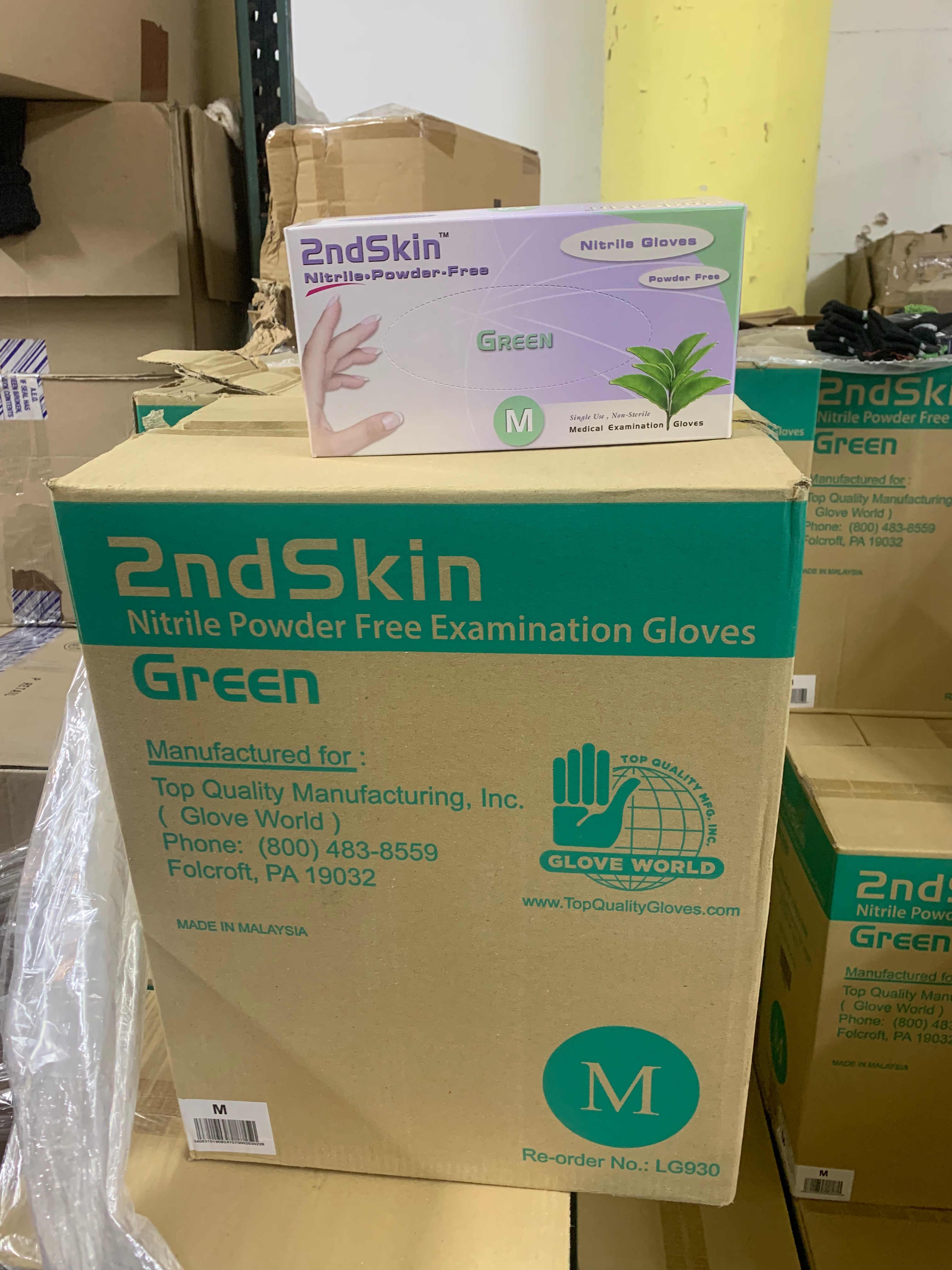 Green Nitrile Gloves (2,000 gloves in case)