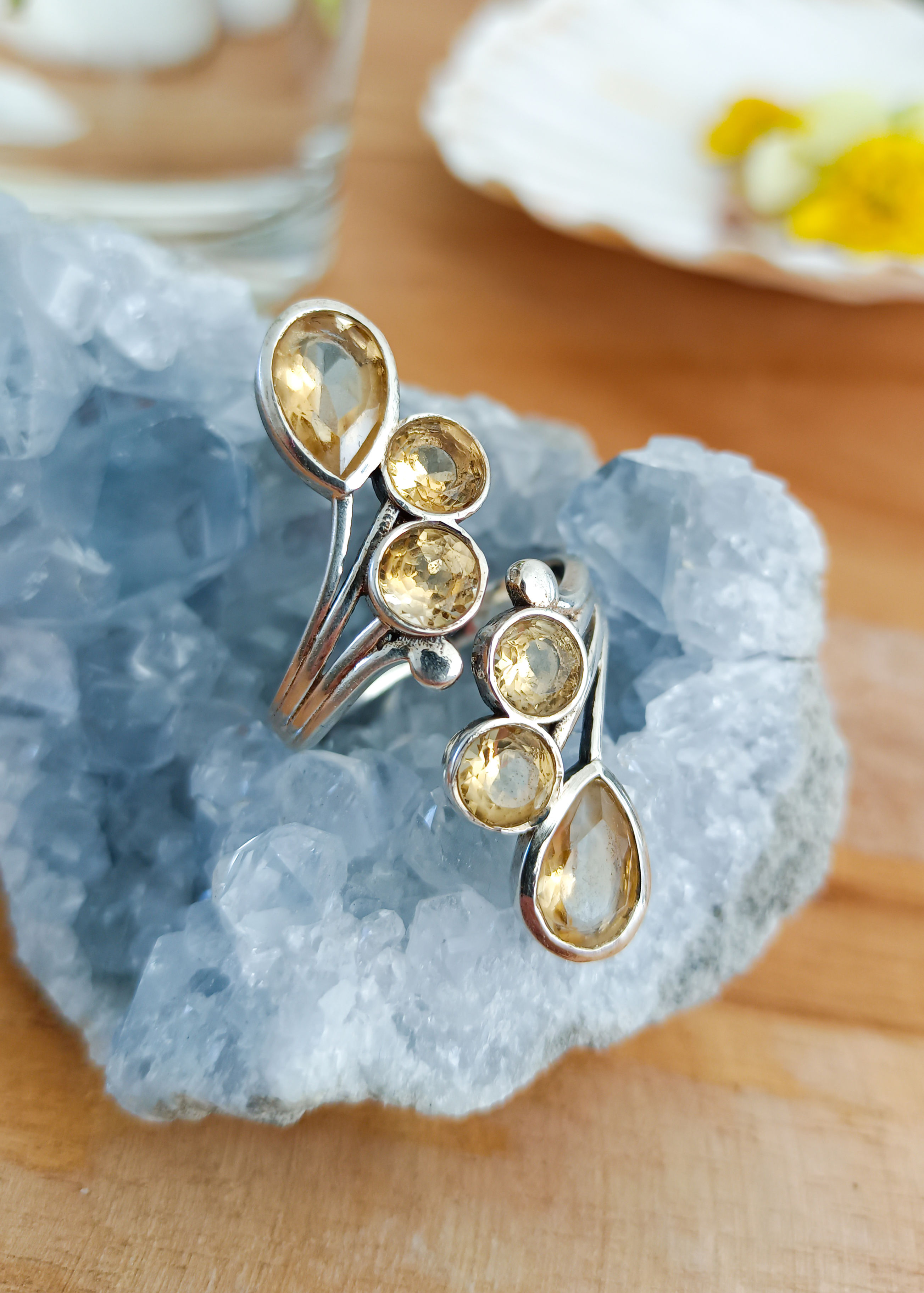 Citrine naturelle - Bague argent 925