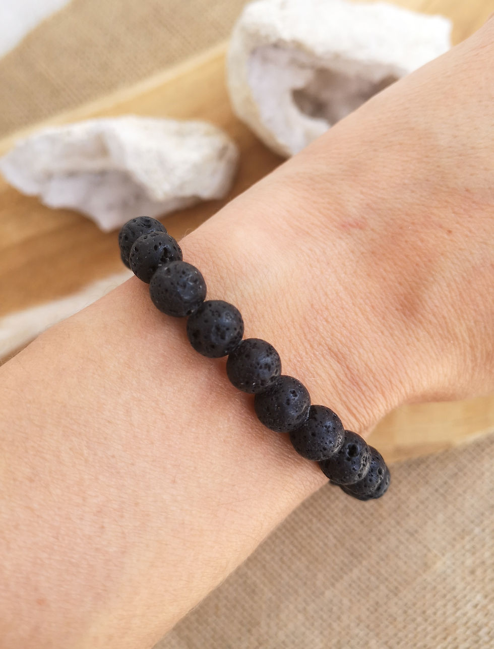 Miniature : Pierre de Lave - Bracelet boule 8mm