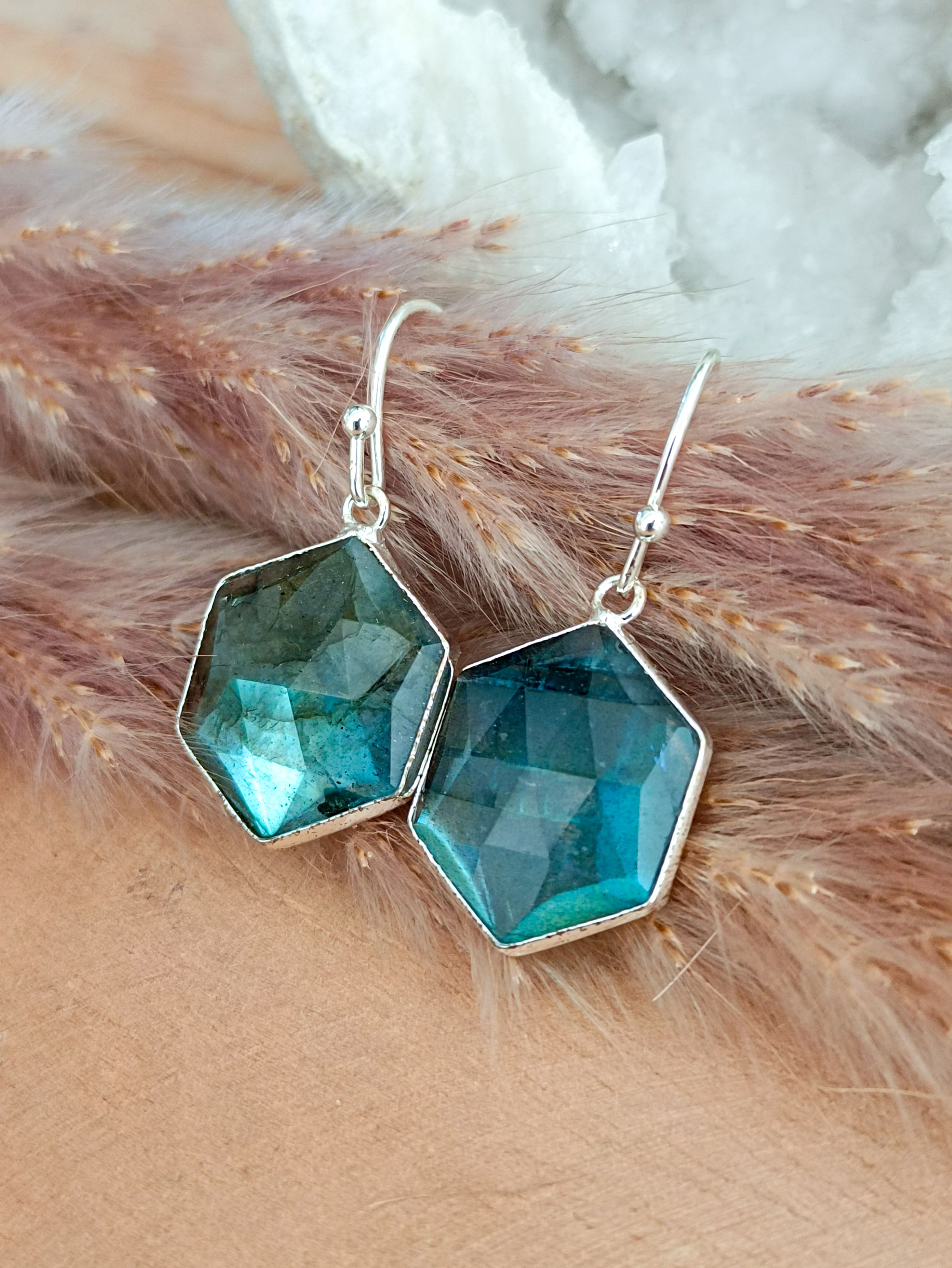 Boucles d'oreille - Labradorite