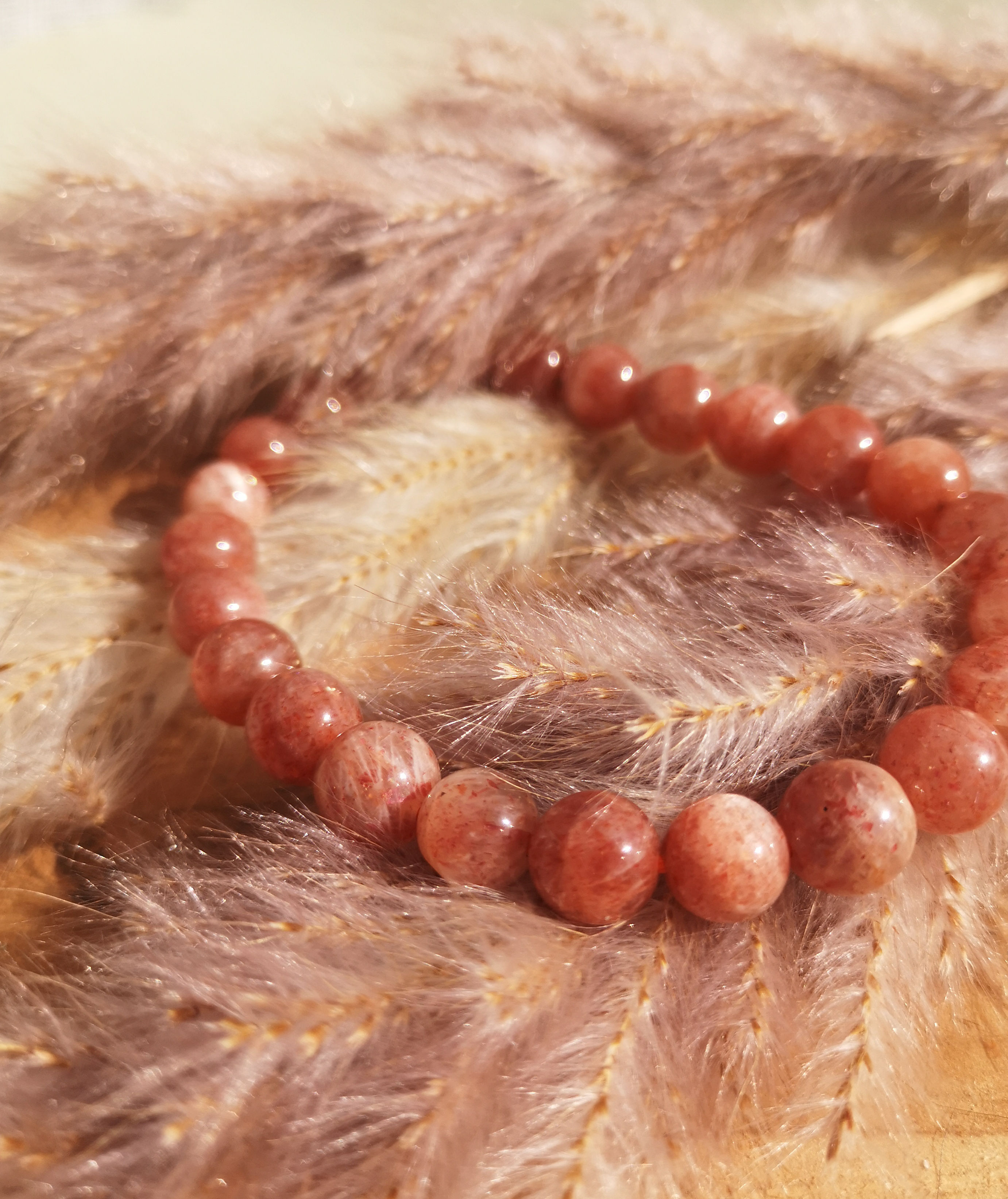 Pierre de Soleil - Bracelet boule 7mm