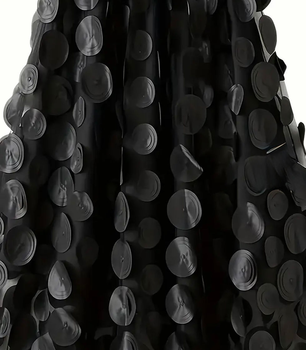 Thumbnail: 3D Black cold shoulder dress 