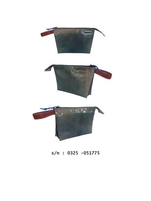 Three sizes of gray zippered pouches