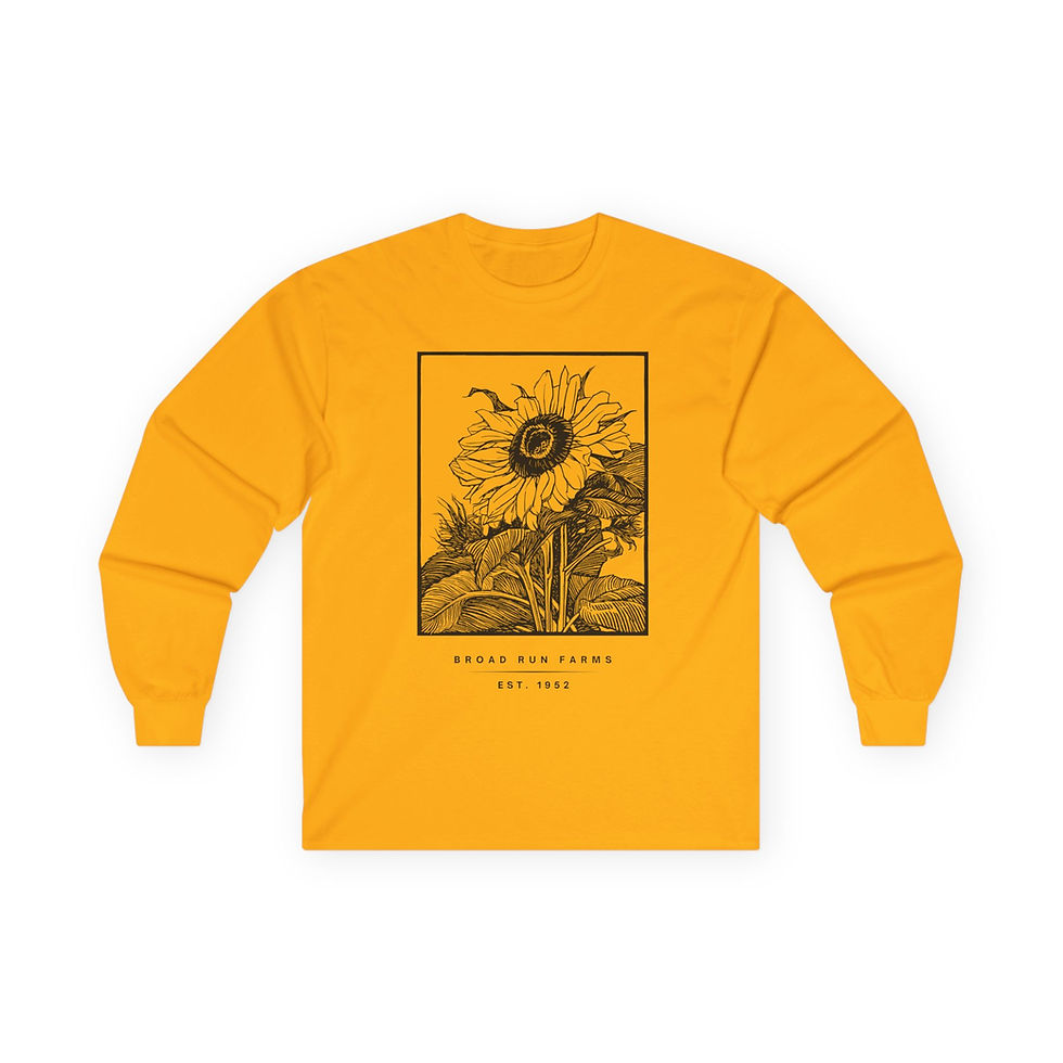 Thumbnail: Sunflower Long Sleeve Tee - Vintage Floral Shirt, Broad Run Farms Nature Lovers