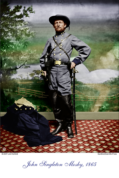 John Singleton Mosby the 'Gray Ghost' in Richmond 1865, Restored & Colourised by Lord Henf