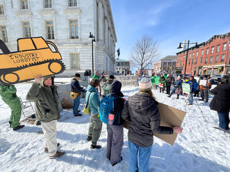 Protesters at a rally in Burlington, VT