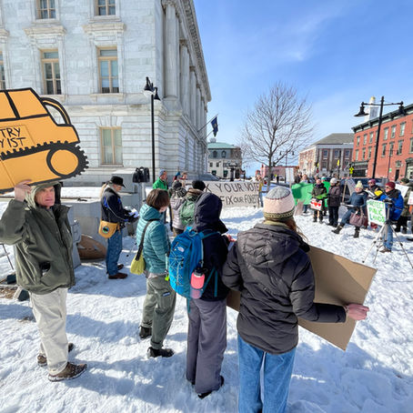 Protesters at a rally in Burlington, VT