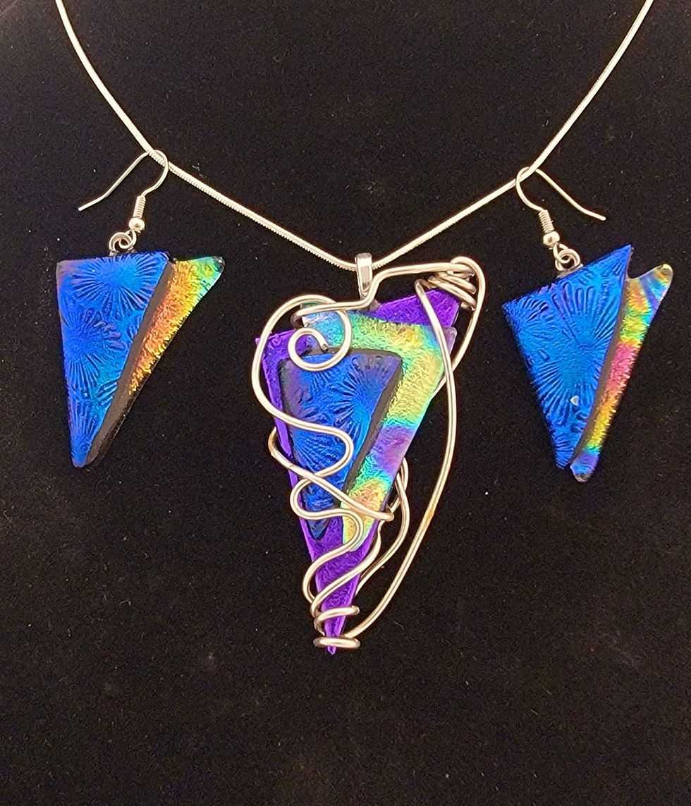 Necklace with Earrings (Blue Night)