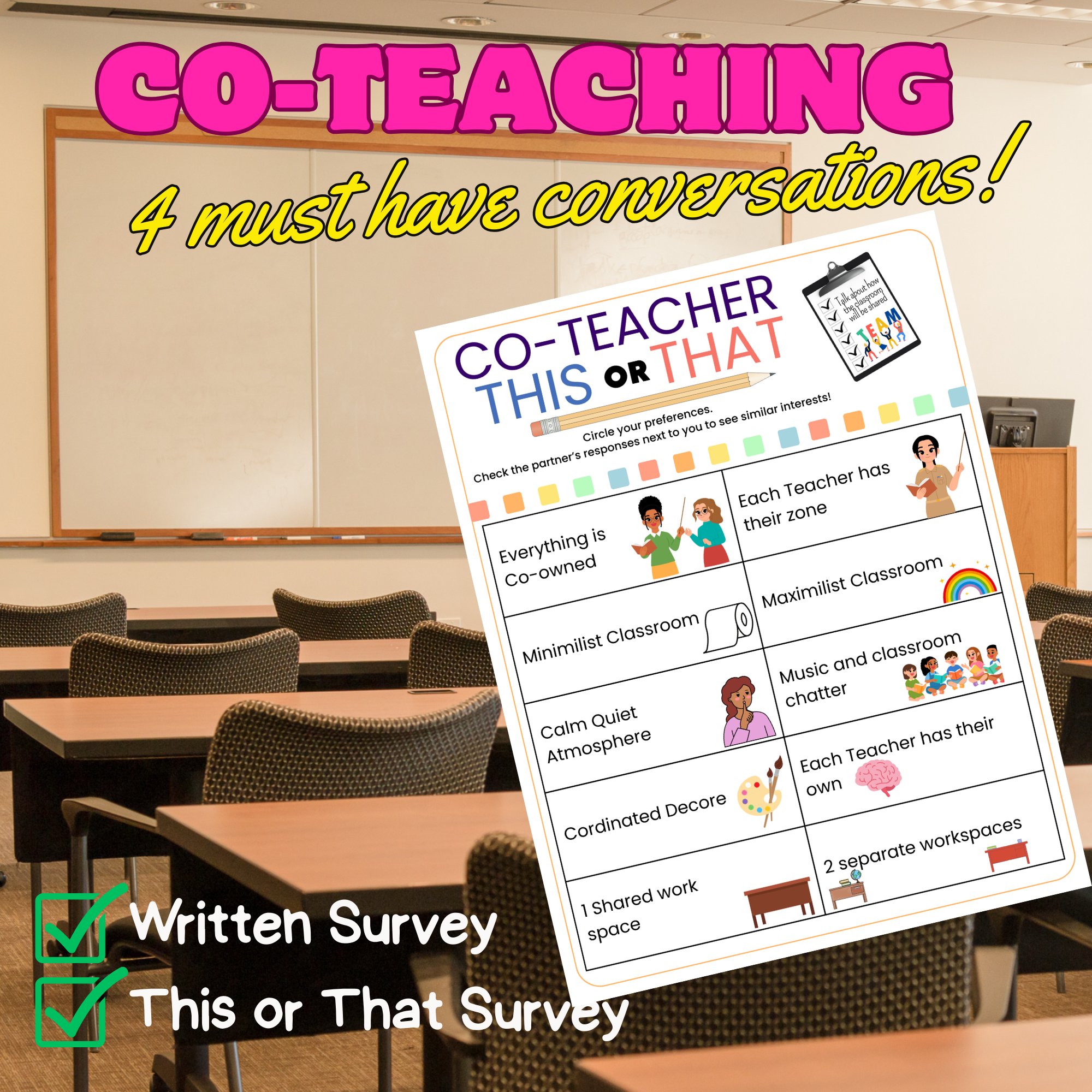 Co-Teaching Printable This or That