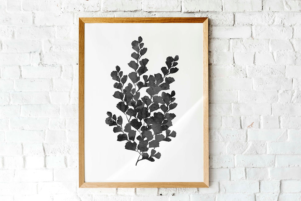 Thumbnail: Set of six black ink fern printables | botanical wall art