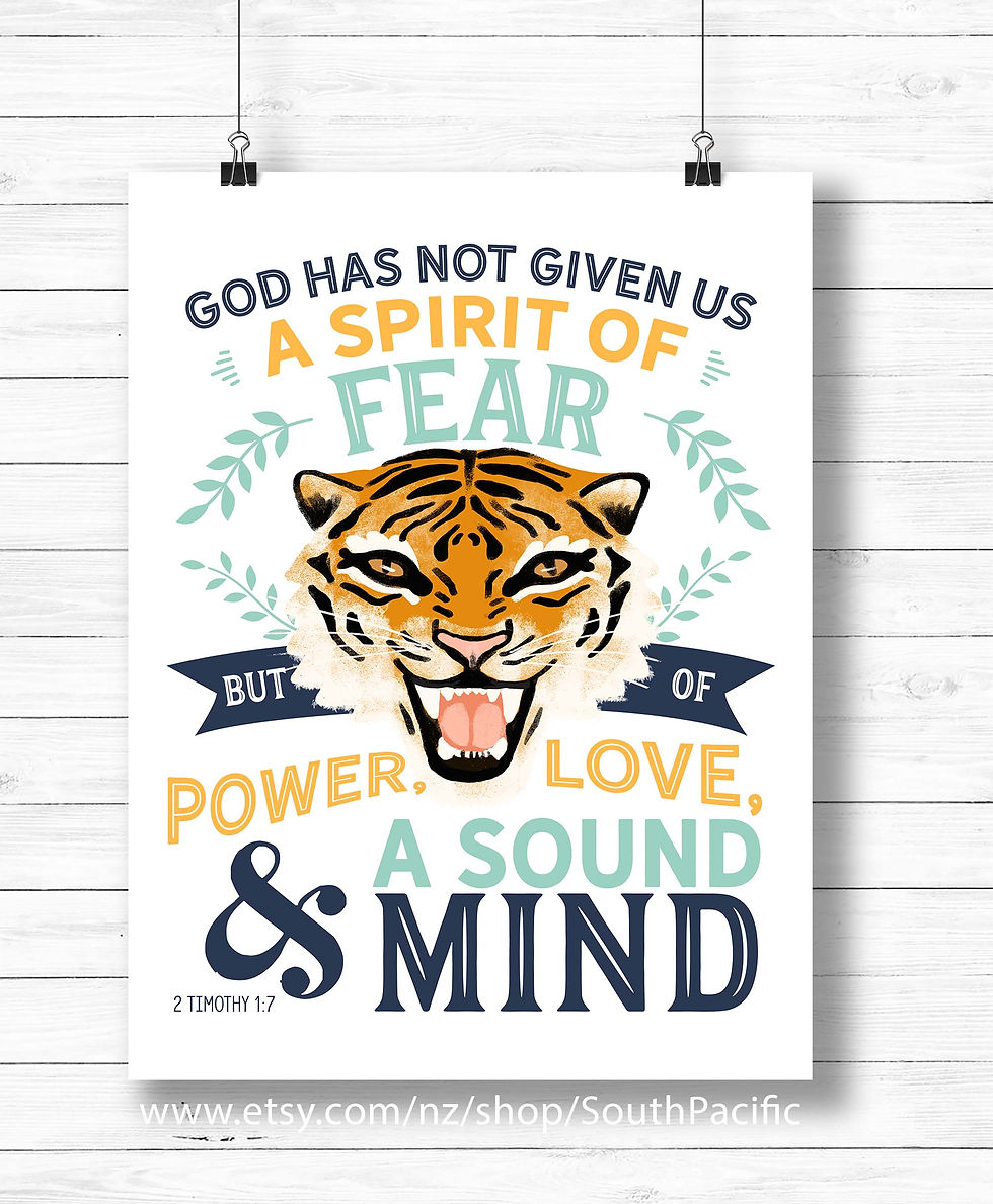 Thumbnail: 2 Timothy 1v7 Power Love Sound Mind | Printable art | Don't be afraid | coronavirus Covid19