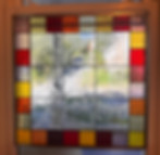 Stained glass panel for privacy