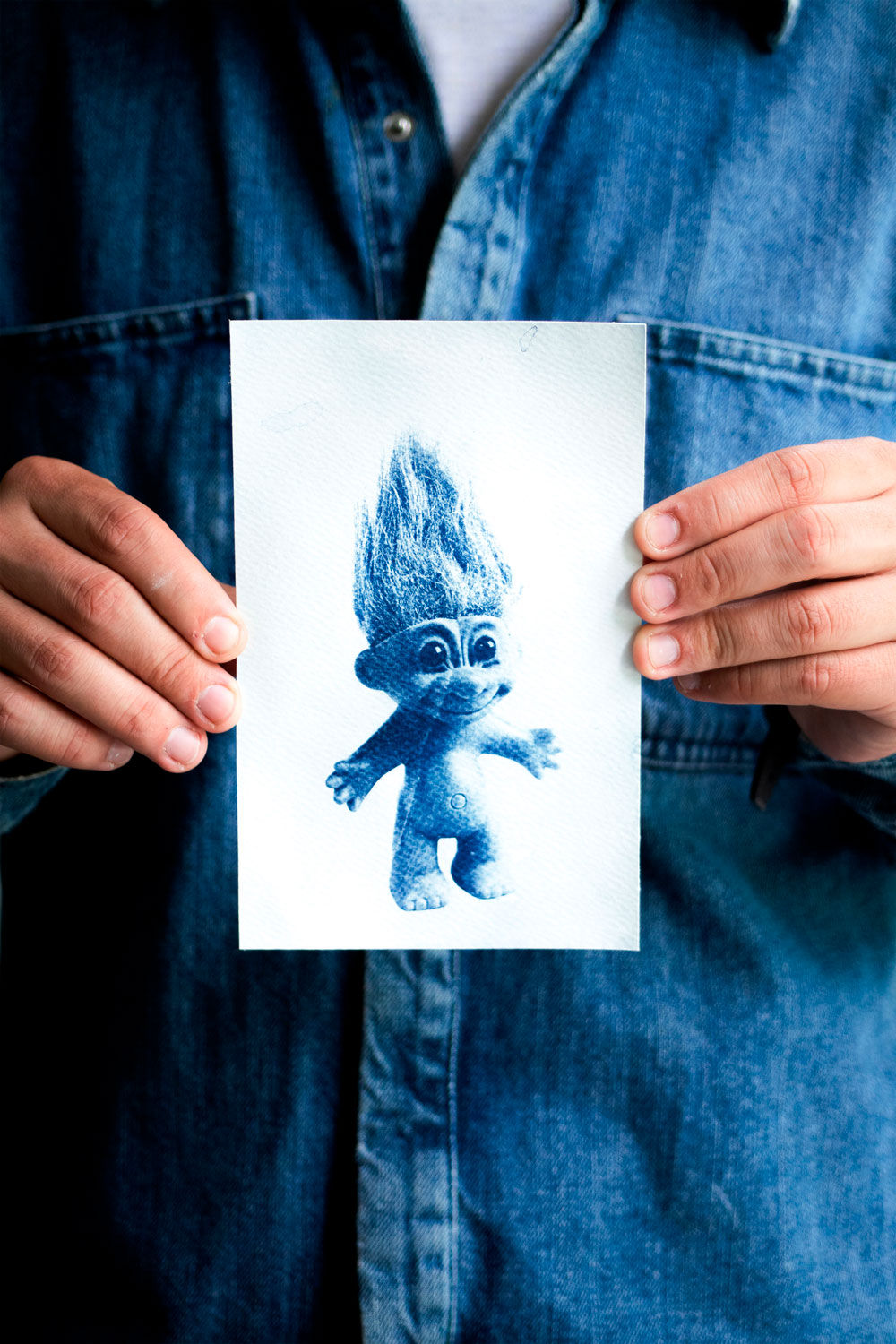 Print troll hecho en cianotipia