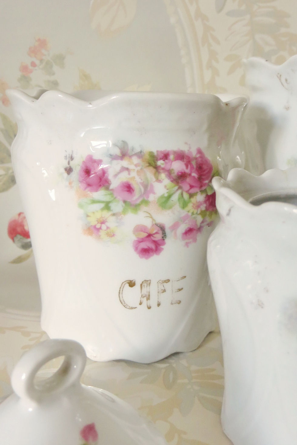 Thumbnail: Pink Roses French Kitchen Jars cafe