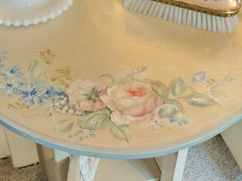 Thumbnail: 1930's Painted Floral Dressing Table painted top