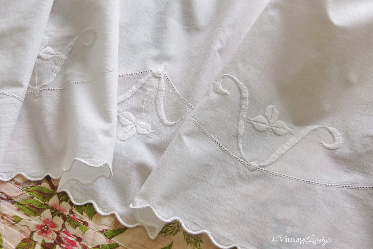 Embroidered Cotton Bed Valance