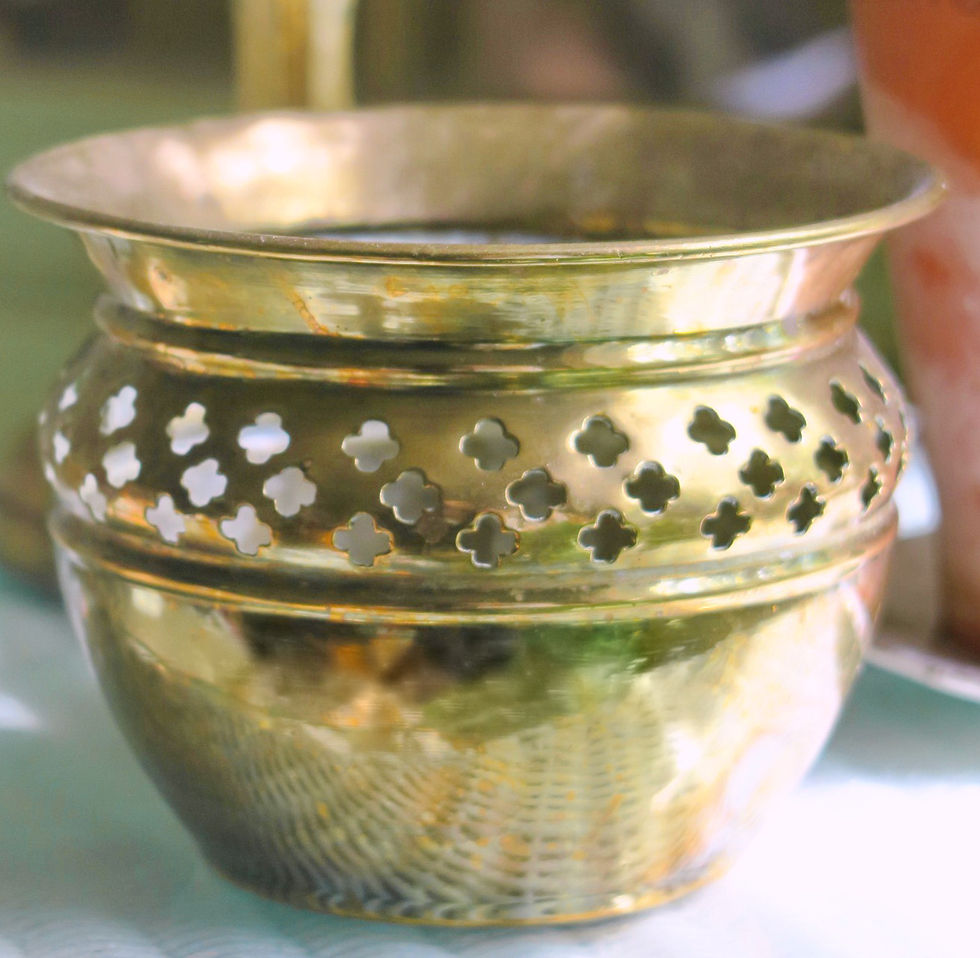 Thumbnail: Vintage brass planter