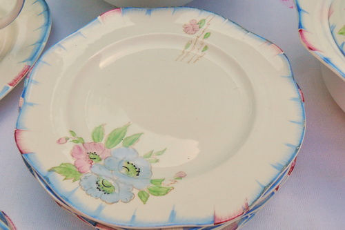 Thumbnail: 1930's Pastel Floral Dinner Set plate