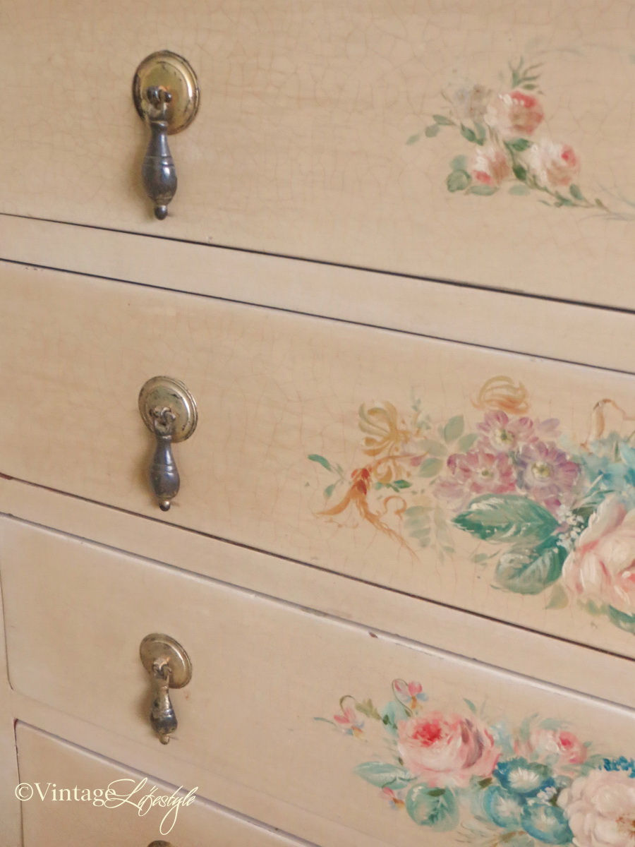 Thumbnail: Close up of tarnished handles on 1930's drawers