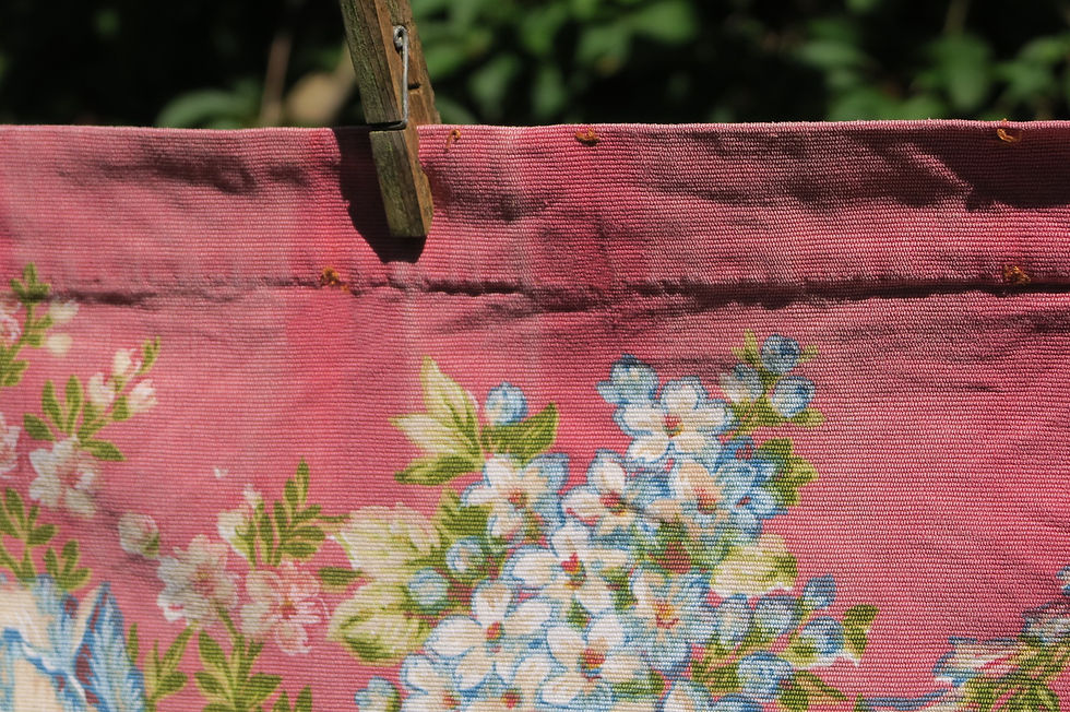 Thumbnail: Large French Romanex Curtain Vintage