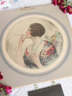 1938 Calendar 'The Green Necklace' woman smoking