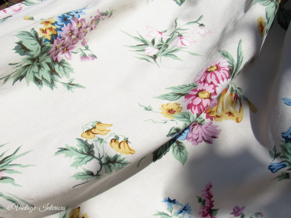 Thumbnail: vintage yellow floral curtains close up