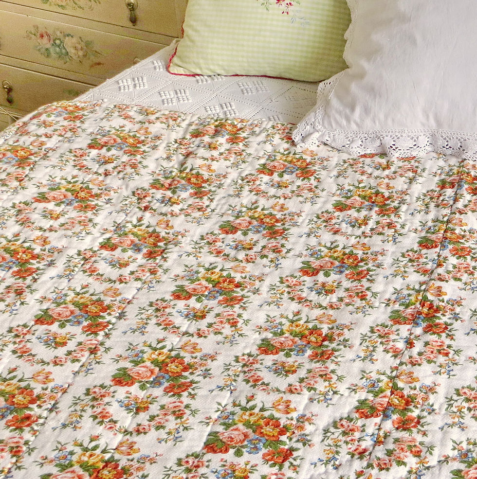 Thumbnail: Country Bark Cloth Quilt