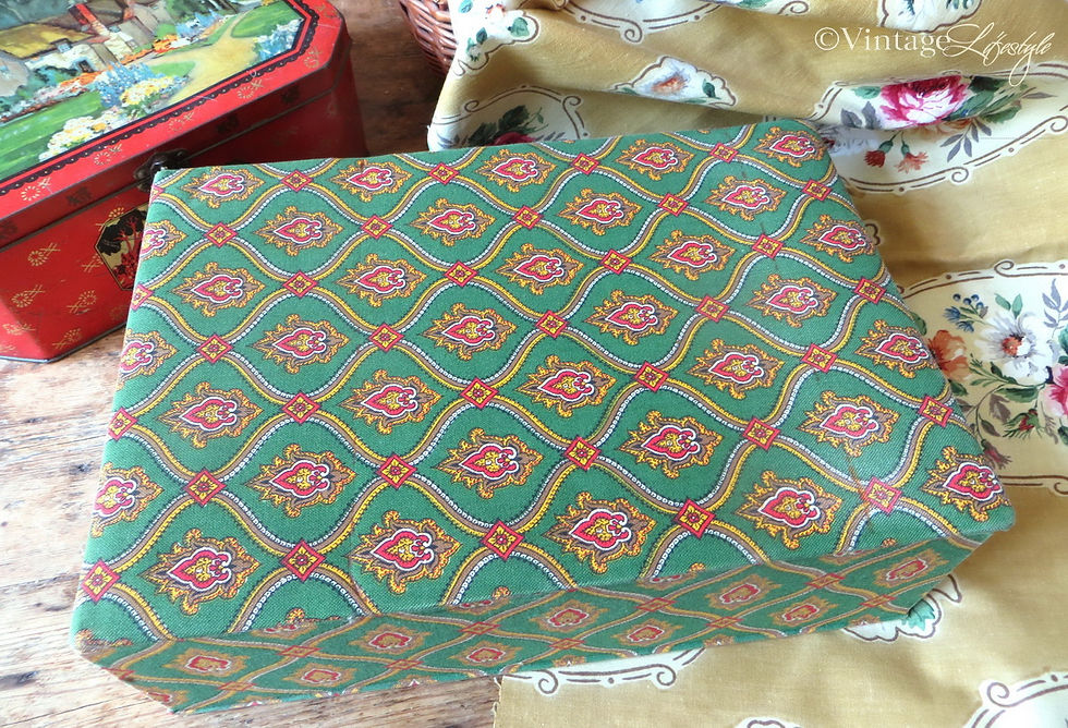 Thumbnail: French fabric covered box vintage