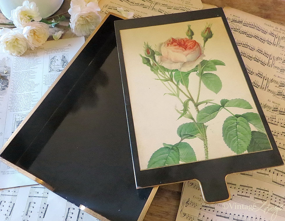 Thumbnail: Redoute Rose Wooden Paper Tray Office