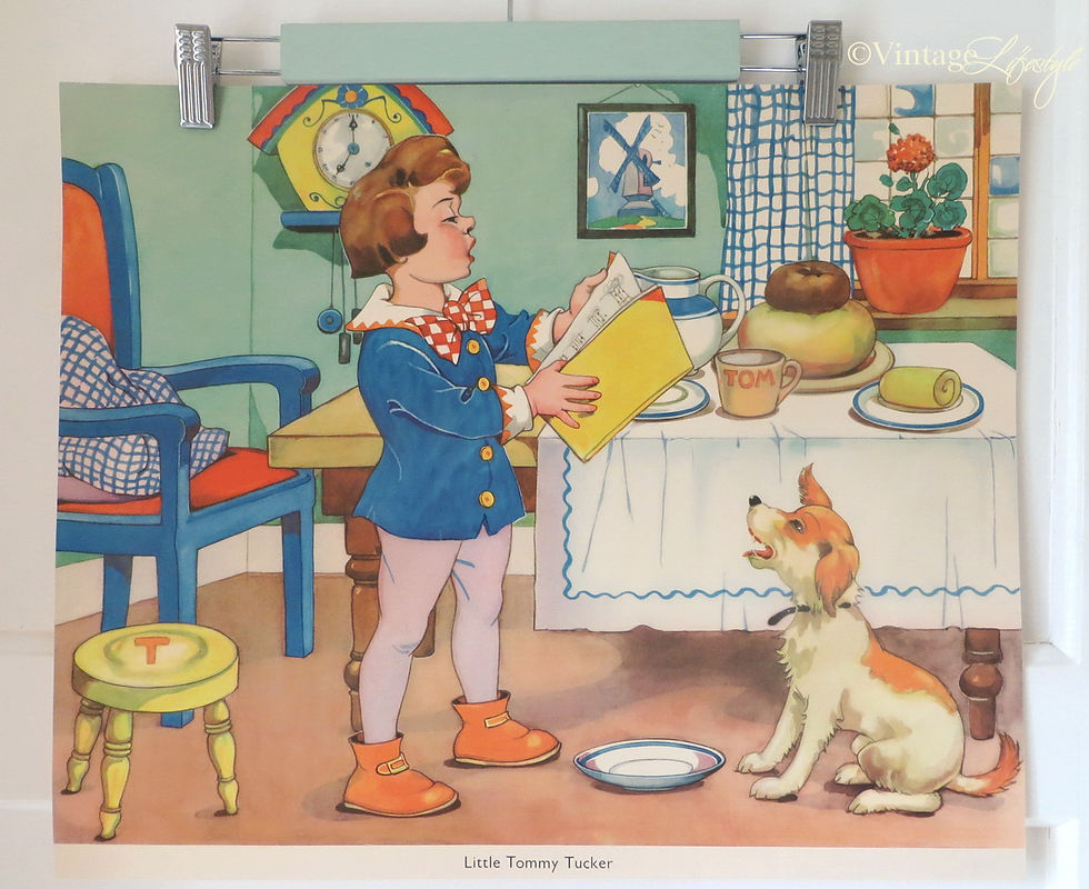 Thumbnail: Little Tommy Tucker 1950's Nursery Rhyme Print