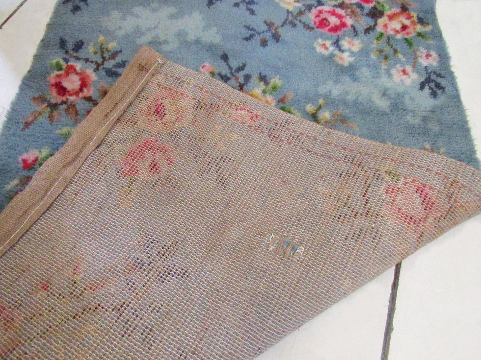 Thumbnail: Blue Floral  Axminster Rug underside