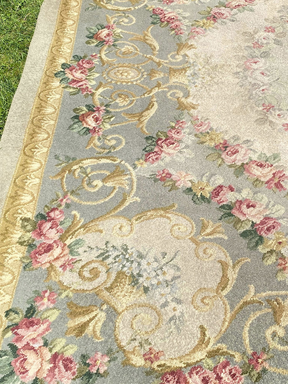 Thumbnail: Axminster Floral Vintage Rug Carpet Close up