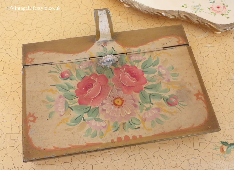 Thumbnail: Pretty Painted Roses Crumb Tray Vintage