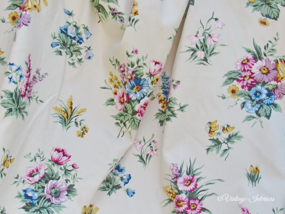 vintage yellow floral curtains flowers