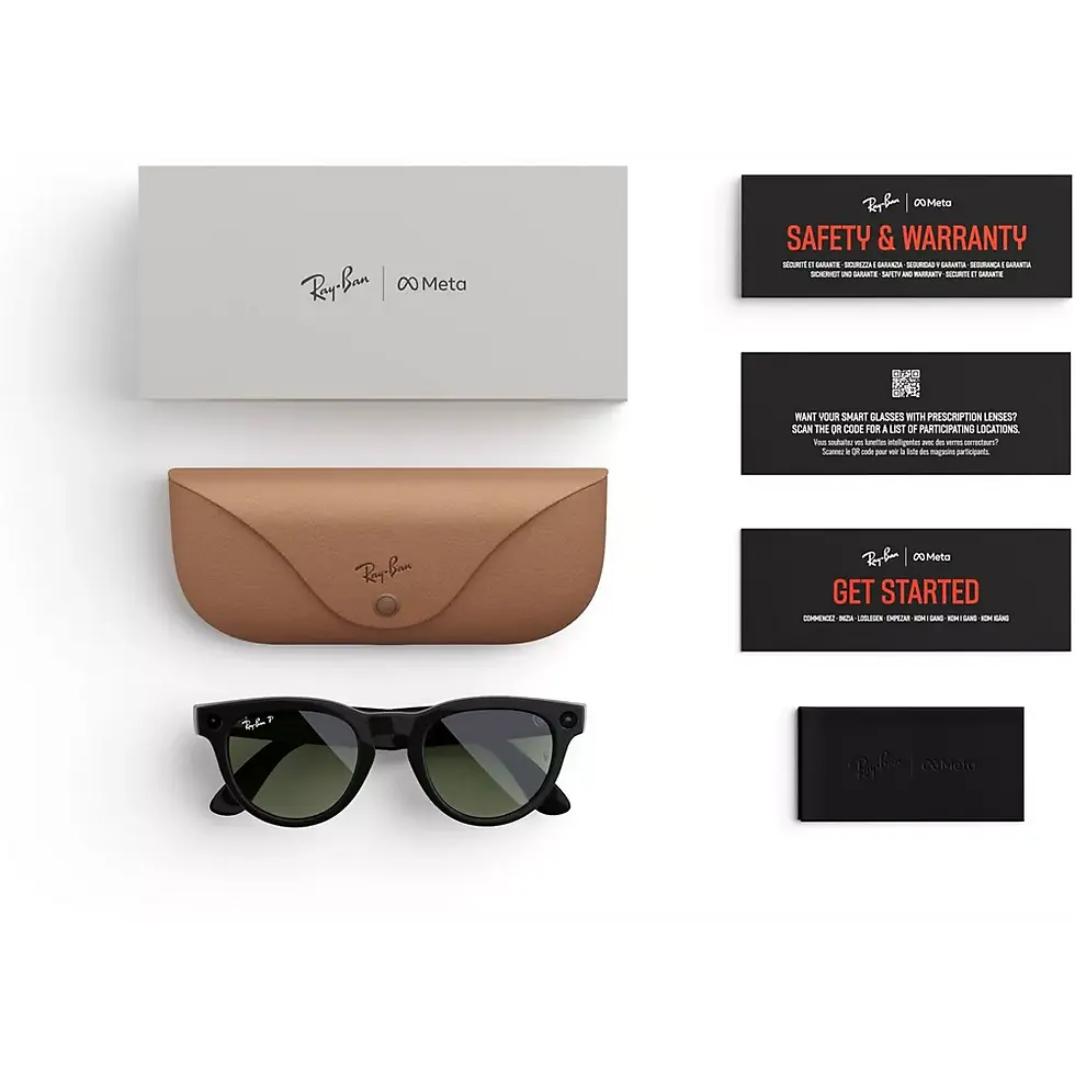 Thumbnail: Lunettes META Ray-Ban Wayfarer (grande) Polarisées Noir