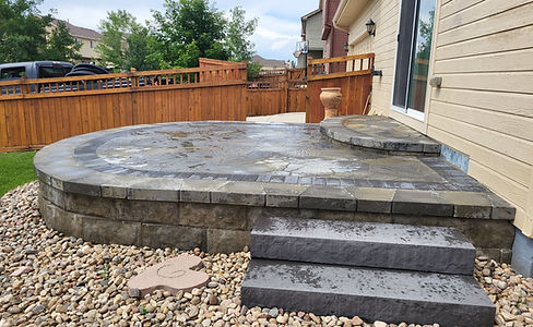 Paver Patio, sod and Cobble