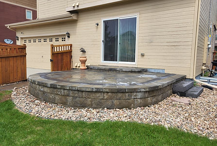 Paver Patio, sod and Cobble