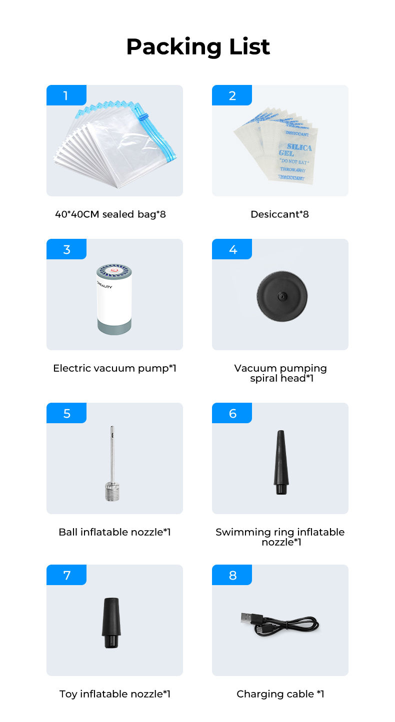 Thumbnail: Creality Filament Vacuum Storage Kit (8 bags)