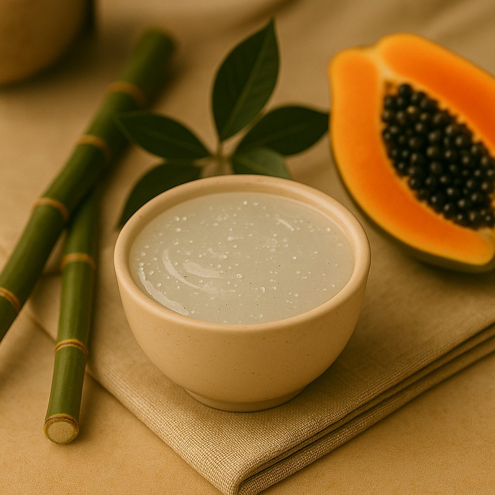 Zen Bamboo Foaming Body Polish in ceramic bowl