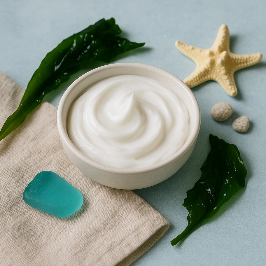 Renewing Sea Kelp & Panthenol Conditioner in ceramic bowl